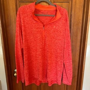 Under Armour Heat Gear Bright Orange Heather Quarter-Zip Pullover Women’s XL